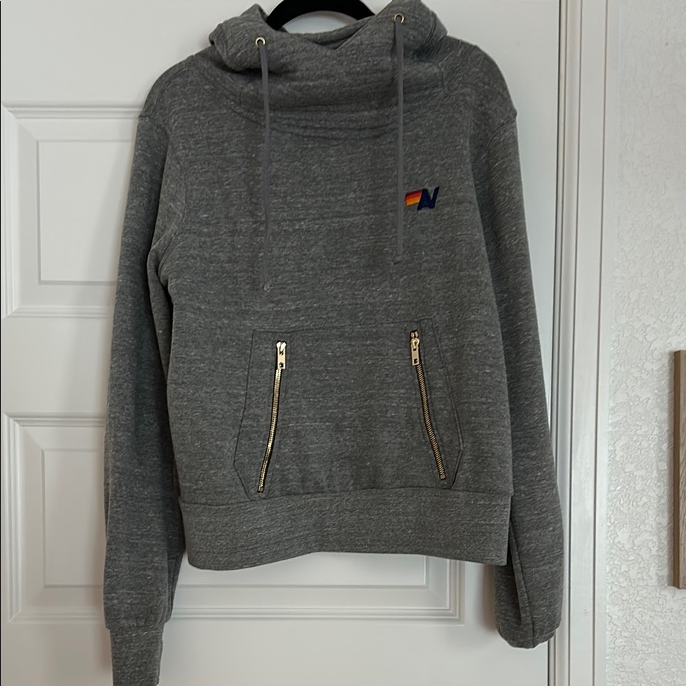 Aviator Nation XS classic Gray Sweatshirt with Gold Accents